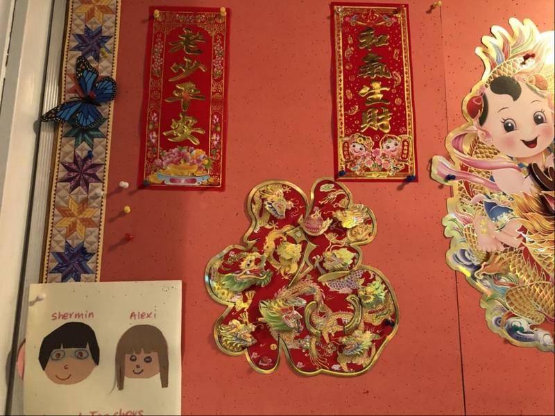 华裔家庭门上贴的福字 图片:作者提供