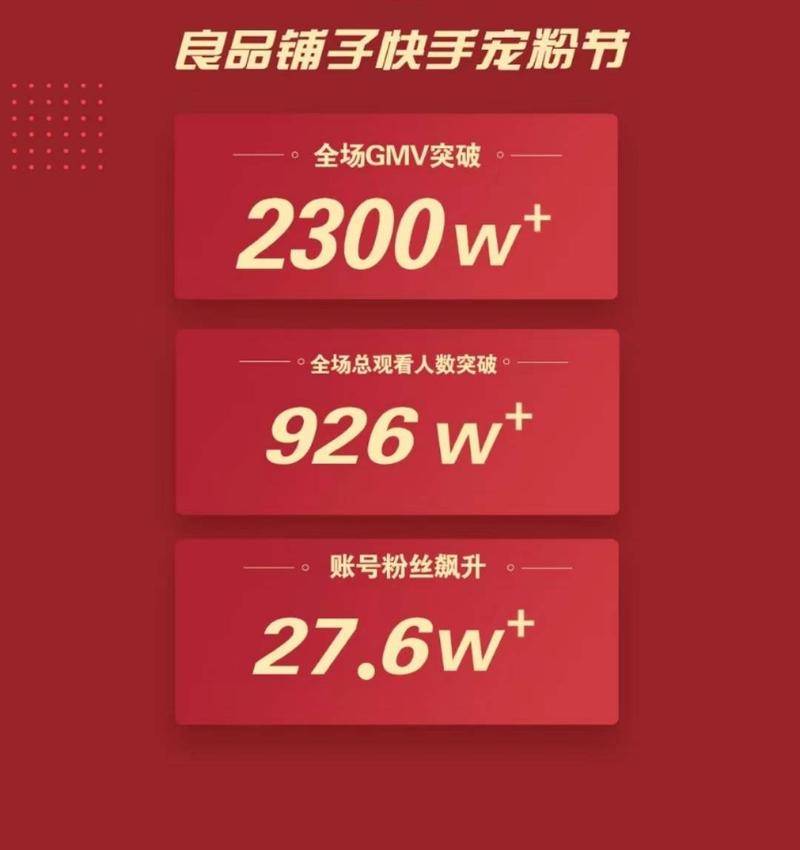 良品铺子在快手上的自播战报。图片来自于快手。