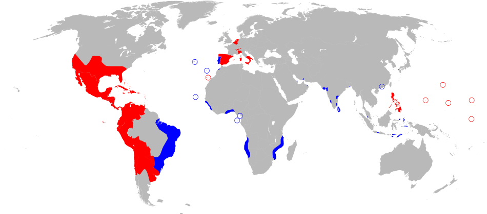1600年伊比利亚联盟时期殖民地版图